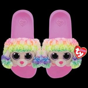 Ty Beanie Boos Slide Sandal Rainbow Poodle | Sz M (US 4-6)